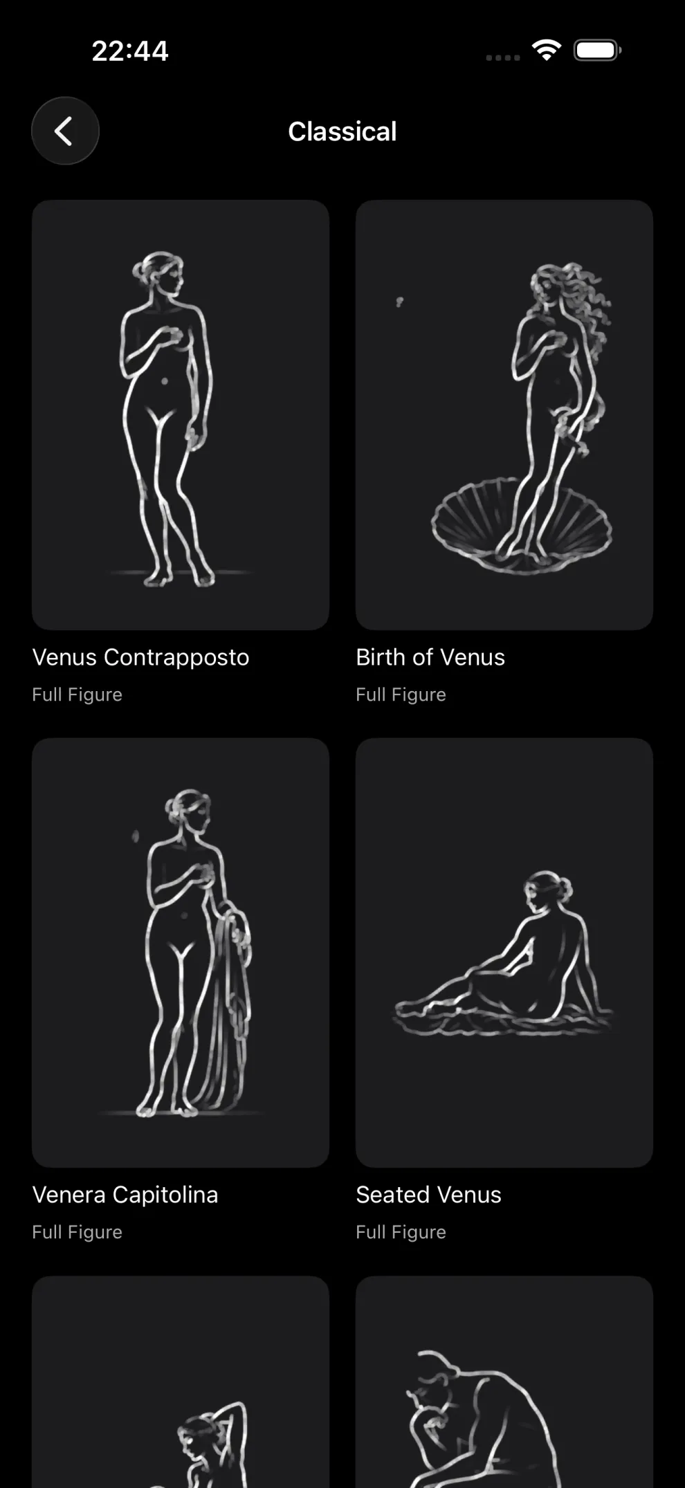 Forma di Luce — the Classical section with poses from the masterworks