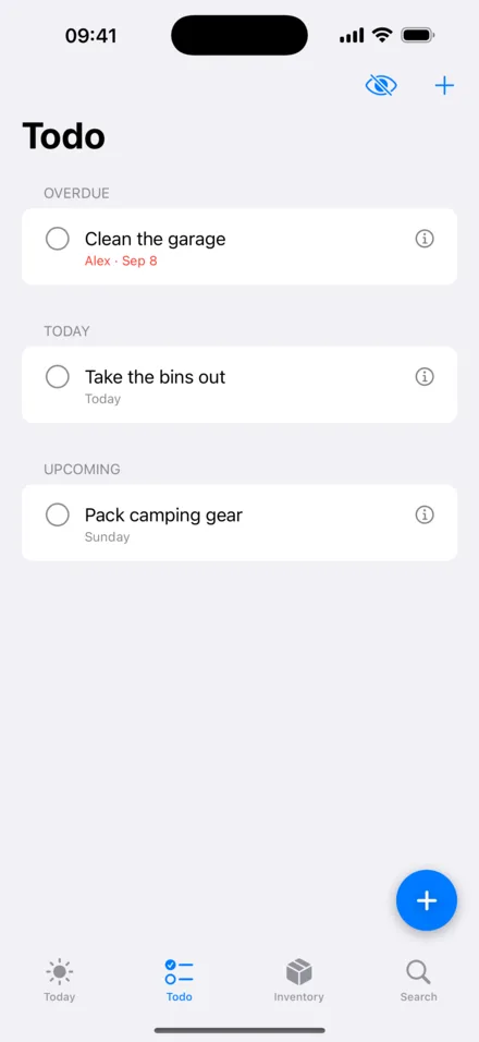 KOLL på iPhone: delad att göra-lista med försenat, idag och kommande