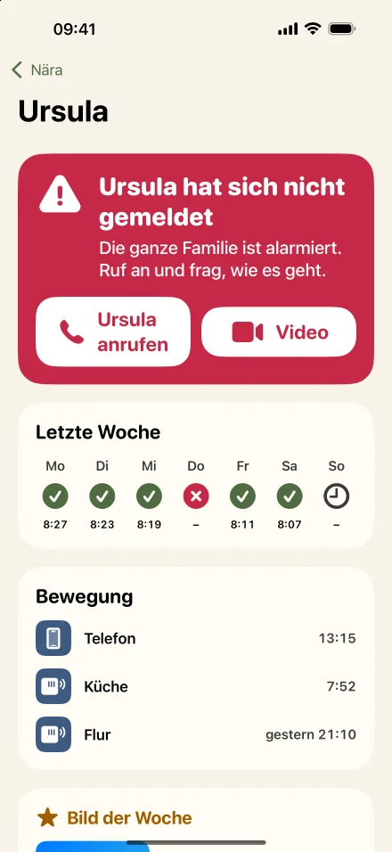 Nära auf dem iPhone eines Angehörigen: heutiger Status, letzte Bewegung und Neuigkeiten