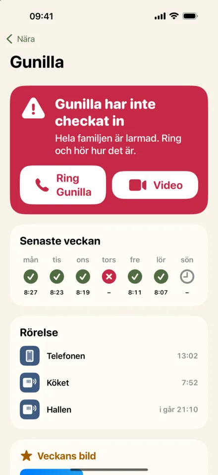 Nära på en anhörigs iPhone: dagens status, senaste rörelse och nyhetsflödet